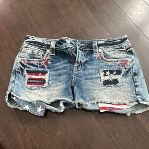 Miss Me American flag themed Jean shorts
